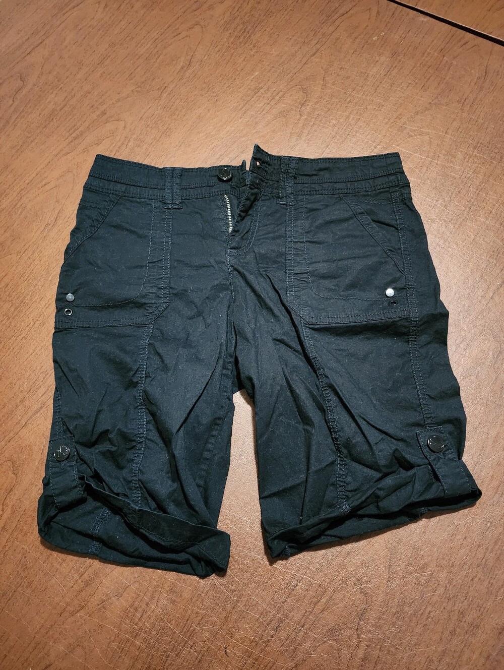 Style & Co. Black Women's Shorts with Fold-Tab Hem